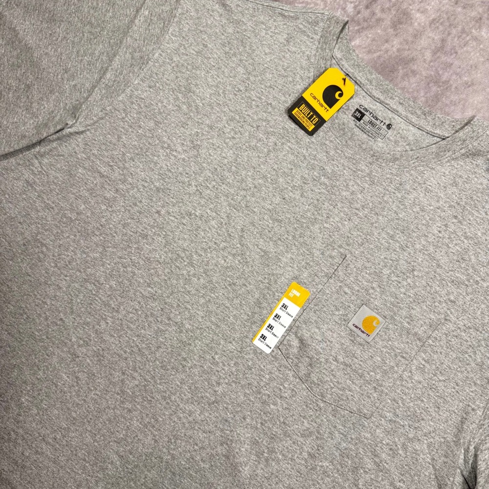 Carhartt K87 Mens 3XL Loose Fit Pocket T-Shirt Heather Gray Short Sleeve NWT